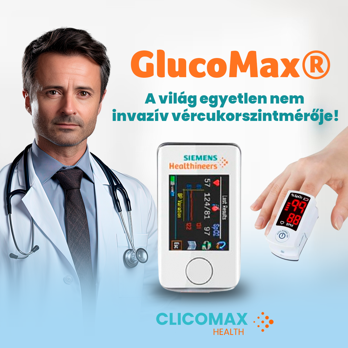 GlucoMax nem invazív lézeres mérőeszköz + exkluzív ajándékok [99,9%-os PONTOSSÁG]